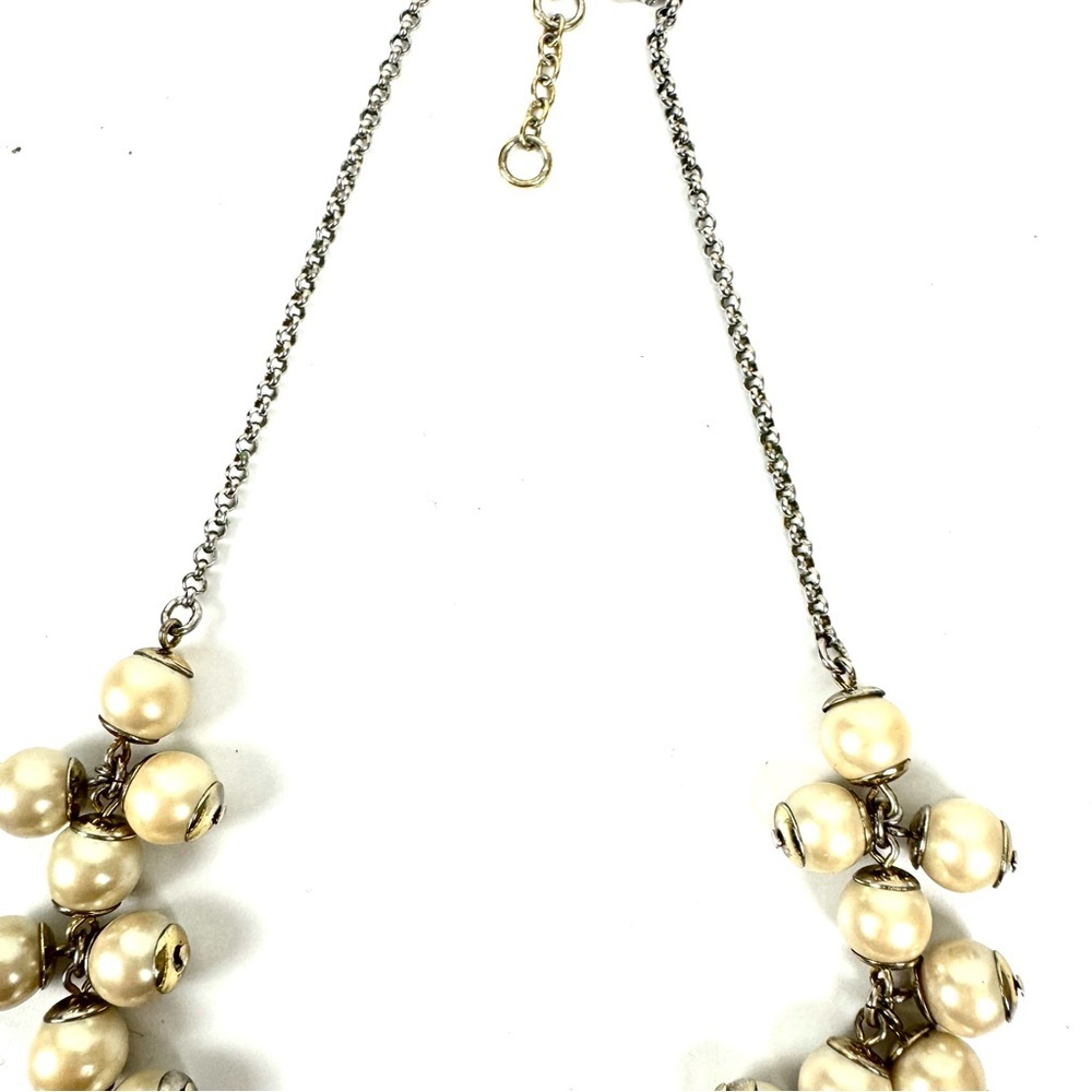 J Crew Carl Cluster Pearl Silver Tone Necklace VTG Whimsical Elegant Old Money - Picture 3 of 6